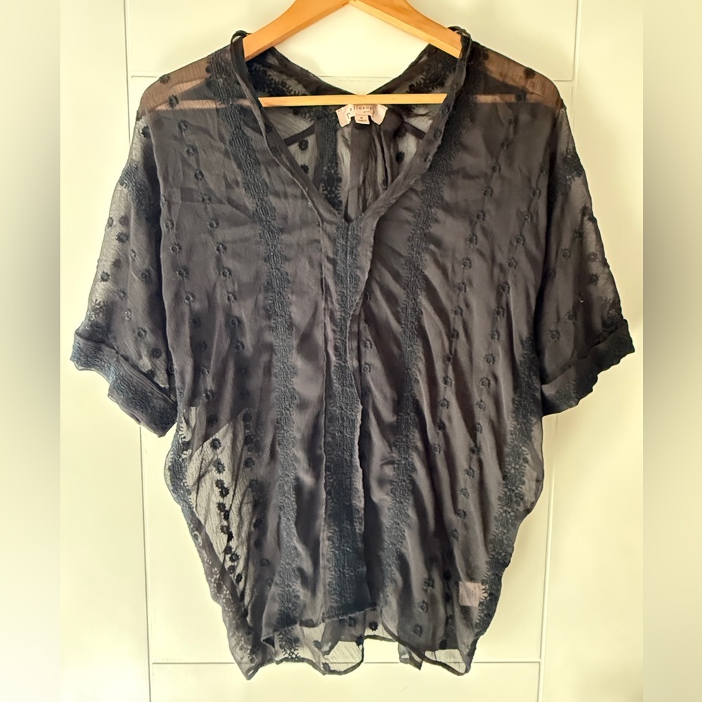Philosophy Black Sheer Blouse